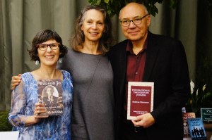 Carol Matas, Fictive Press publisher Morri Mostow, and husband Per Brask at launch of Tucson Jo, 2014